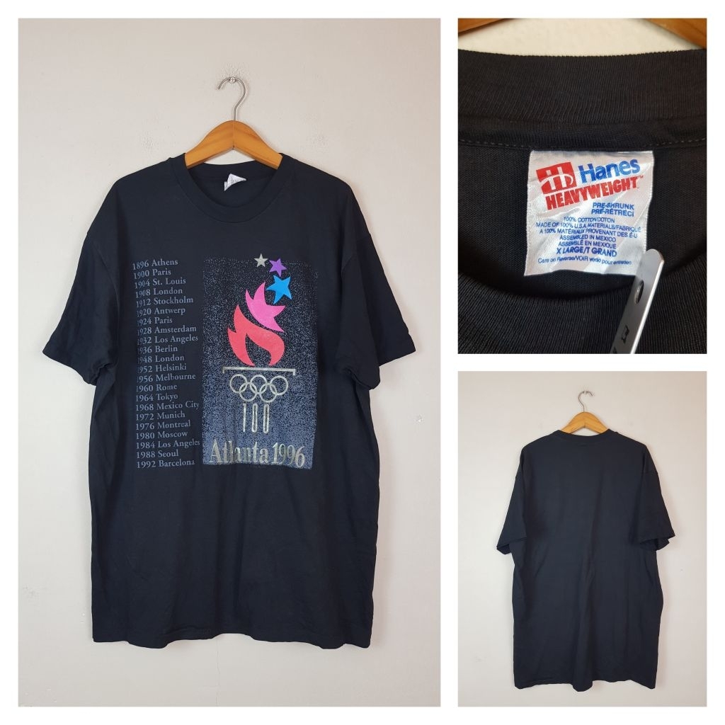 HANES Atlanta 1996 Olympics 100% Cotton Short Sleeves T-Shirt