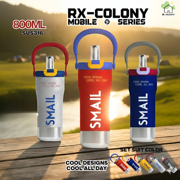 แก้วเก็บความเย็น SMAIL 800ML สแตนเลส 316 เก็บความเย็น-ร้อน ฝาล็อก 2 ชั้น หลอดกรองในตัว พกพาสะดวก เหมาะใช้ทุกวัน