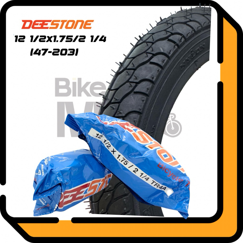 ยางนอก ยางใน12“ 1/2 x1.75/ 2 1/4 ยี่ห้อ Deestone ใส่กับจักรยาน12“ ขาไถ balance ทุกประเภท