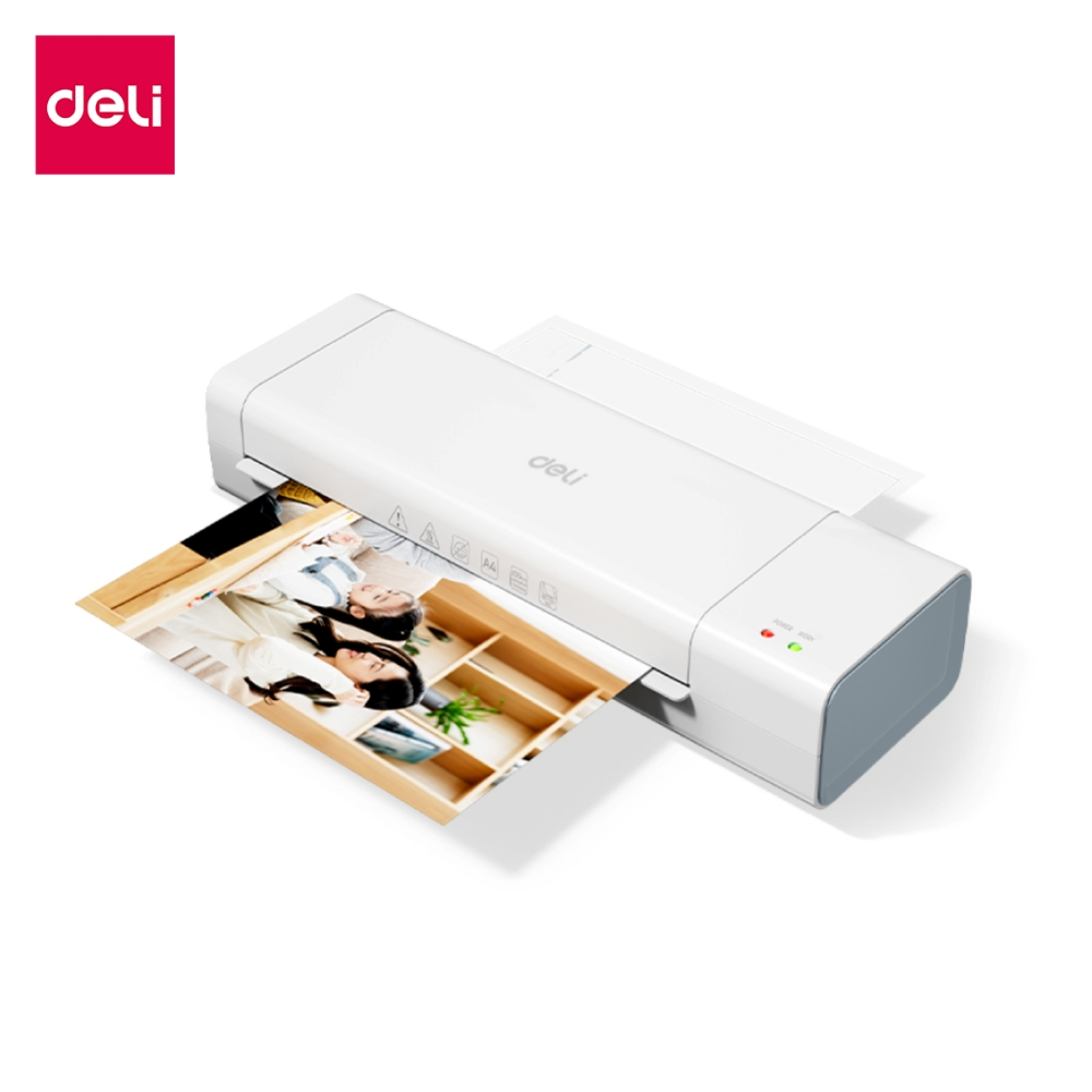 Deli เครื่องเคลือบบัตร เครื่องเคลือบเอกสาร A4 280 มม./นาที ป้อนแผ่นฟิล์มอัตโนมัติ  Laminator