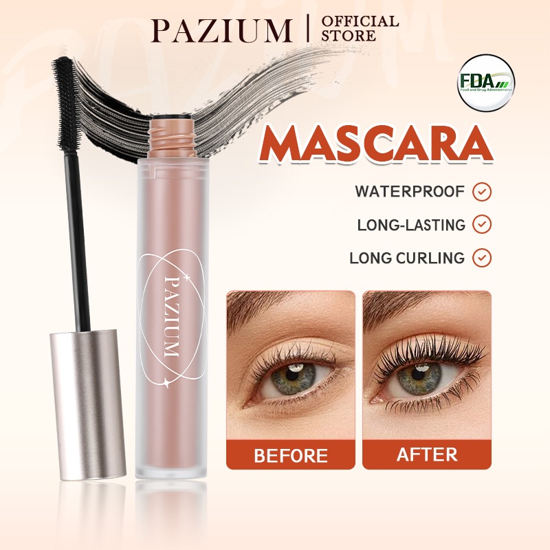 PAZIUM FDA มาสคาร่า Mascara กันน้ำ กันเหงื่อ แห้งเร็ว ติดทนนาน ปเรียวและหยิก 6g