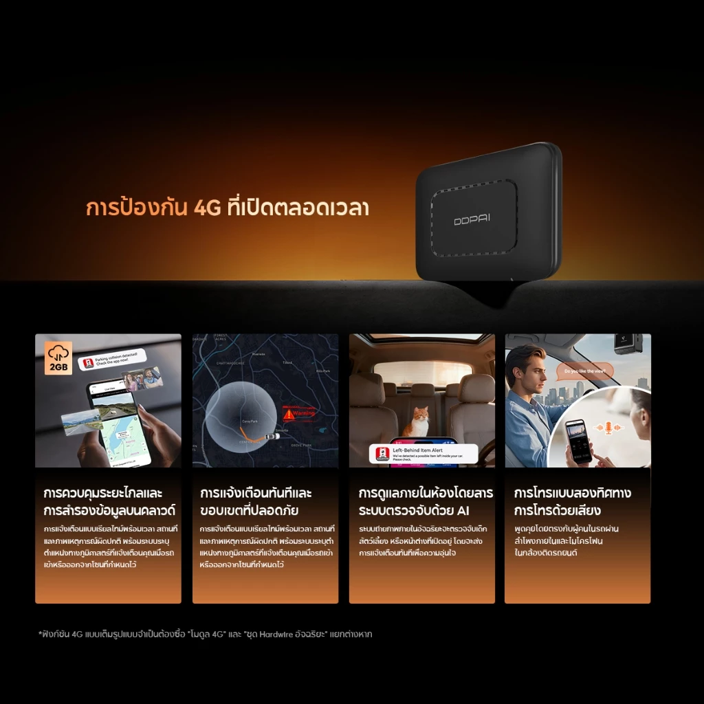 [New]DDPAI Z90 คุณภาพภาพ 4K UHD&HDR กล้องติดรถยนต์  AI Portrait & กล้องภายใน IR โหมดเฝ้าระวังที่จอดรถ 3 ช่อง ADAS 2.0 thumbnail 8