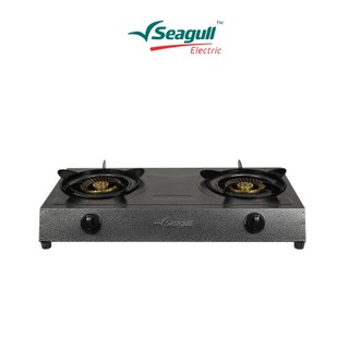 Seagull เตาแก๊สตั้งโต๊ะ 2 หัวทองเหลืองแท้ (เทา) 2-Burner Table Top Gas Stove (Gray) เตาแก๊ส2หัว