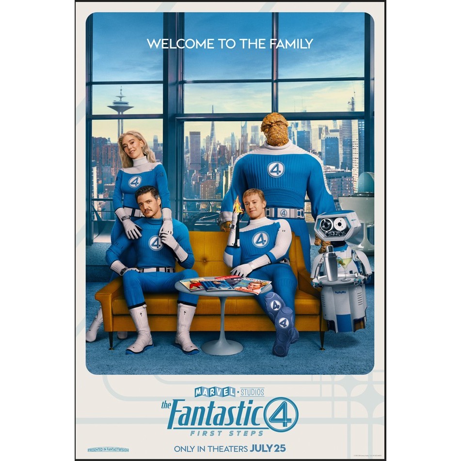โปสเตอร์ภาพยนตร์ The Fantastic 4: First Steps (Marvel Studios) ขนาด 12 x 18 นิ้ว