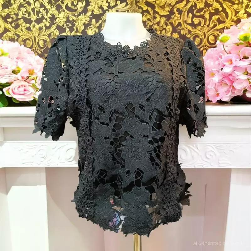 เสื้อลูกไม้อิตาลี่ AnAn แขนสั้น ลายดอก อก 42