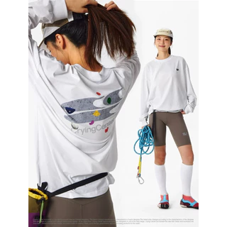 CryingCenter เสื้อยืดคอกลมแขนยาวสำหรับออกกำลังกาย Rock Climbing Long-Sleeve T-Shirt (UPF 50+)