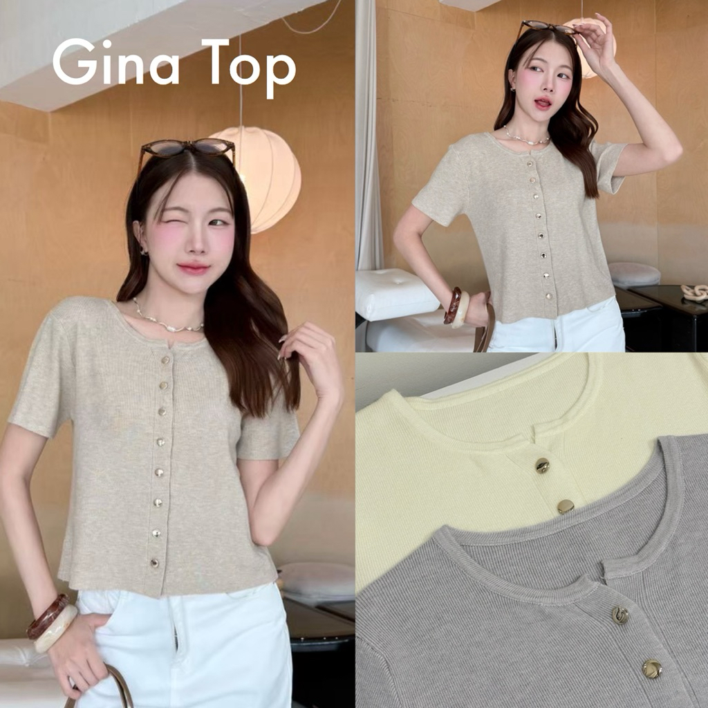 88story.th - Gina top พร้อมส่ง เสื้อไหมพรมกระดุมอะไหล่ทองแกะใช้งานได้จริง ผ้านุ่มนิ่มมาก (อก 35-40")