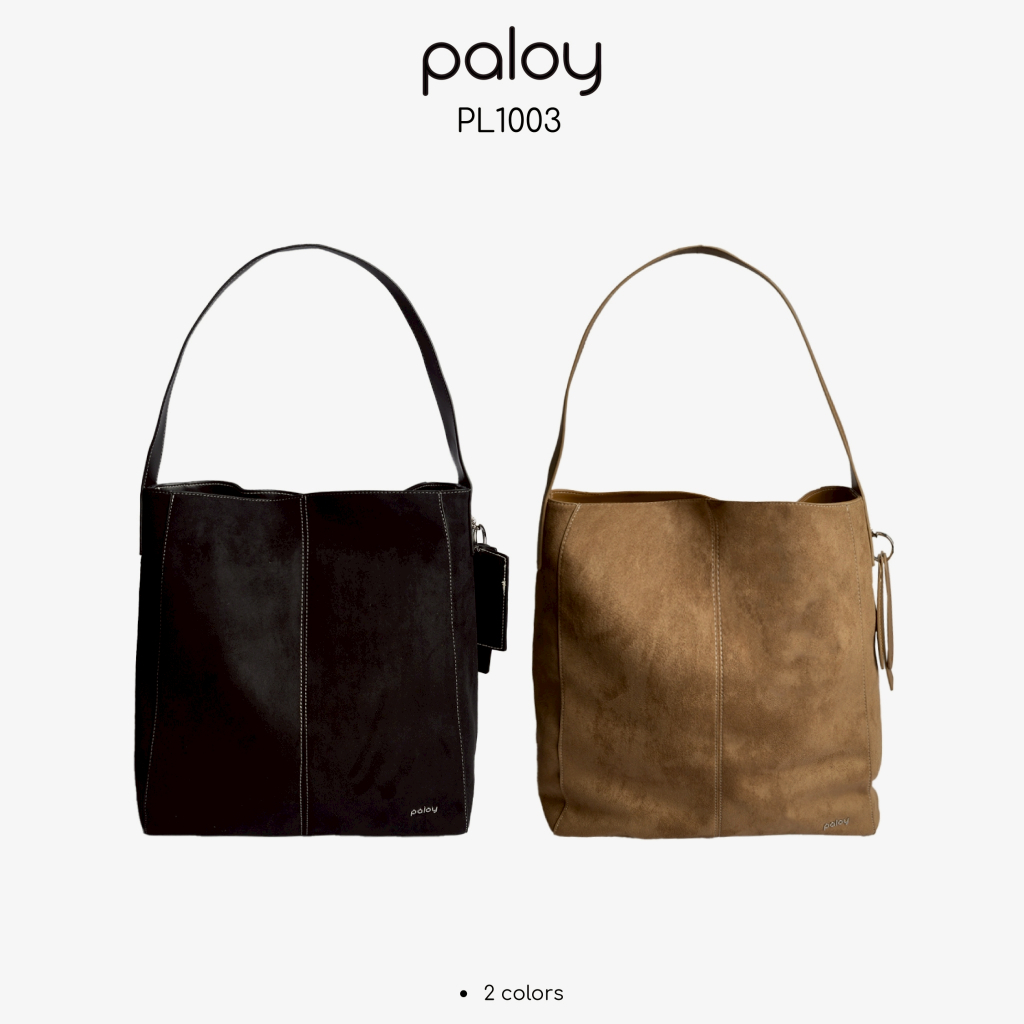 Paloy - PL1003 กระเป๋าสะพายข้างผู้หญิง กระเป๋าหนังกลับ ทรง Tote Bag