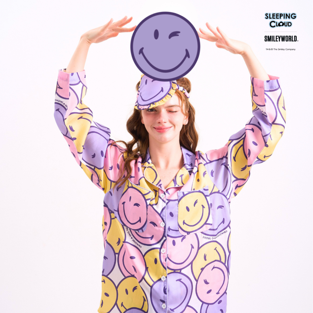 ชุดนอน SLEEPING CLOUD | ชุดนอน 100% LYOCELL ผ้านุ่ม เย็น ใส่สบาย : แขนบาว ขายาว CANDY  SATURDAY