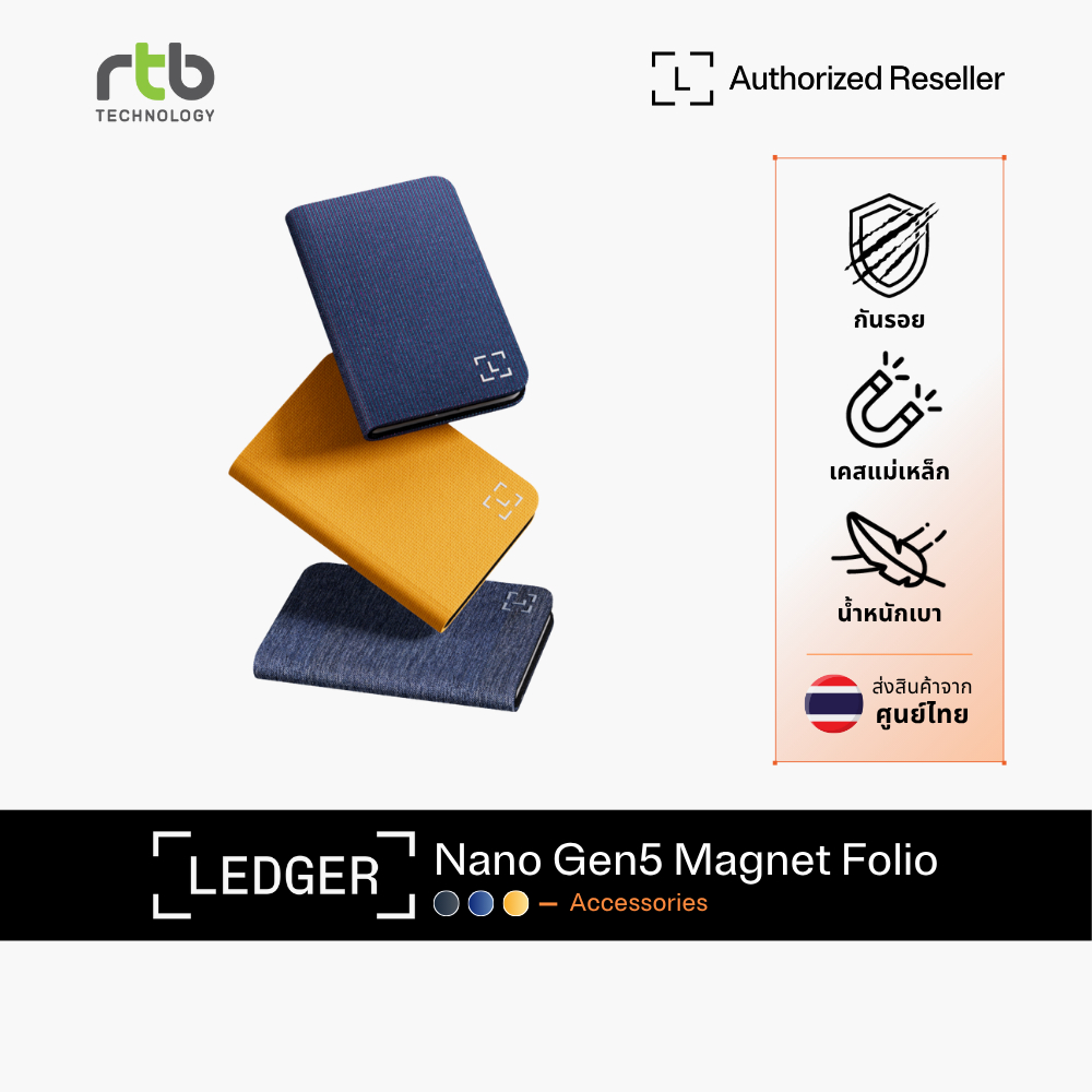 Ledger Nano Gen5 Magnet Folio เคสแม่เหล็ก สำหรับเก็บ ฮาร์ดแวร์วอลเล็ต Ledger Nano Gen5