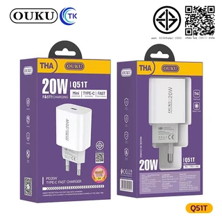 OUKU หัวชาร์จเร็ว PD20W พอร์ตชาร์จ USB-C ปลั๊กขากลม THA ขนาดเล็กมินิ น้ำหนักเบา พกพาสะดวก Q51T