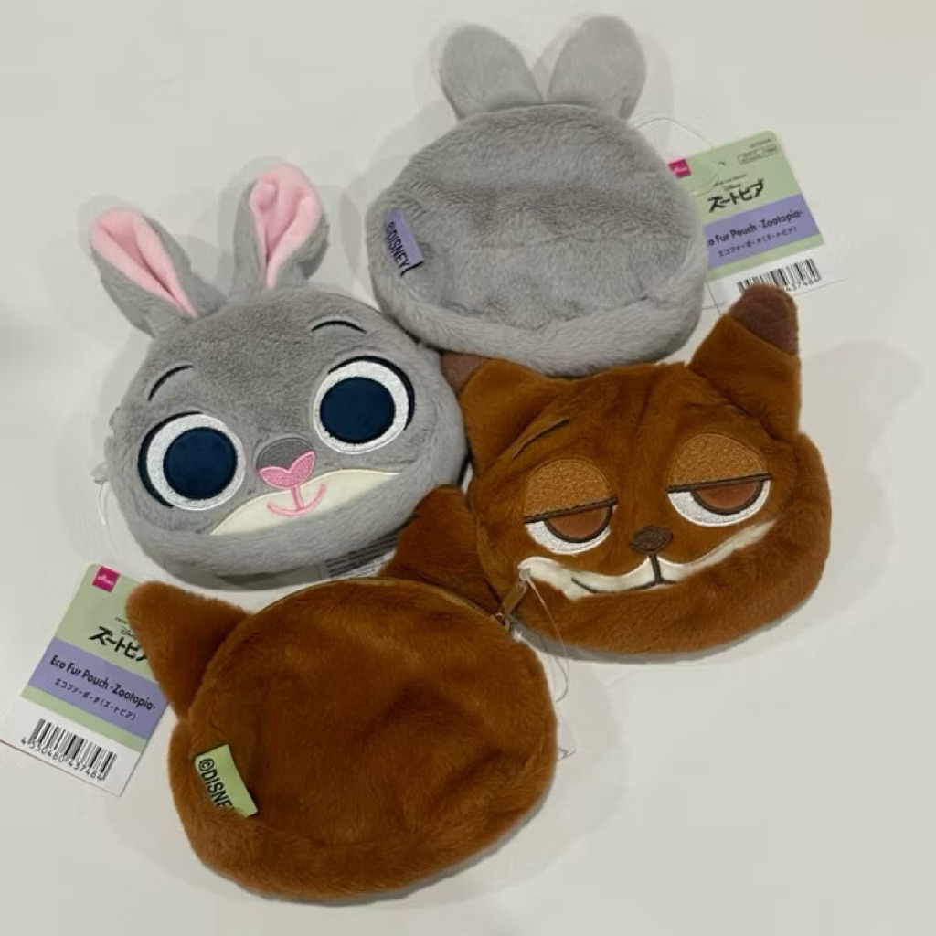 A25🇯🇵🇰🇷 Disney Pouch Zootopiaซูโทเปียพกพา ใส่เหรียญ fluffy ดิสนี่ย์ Disneyขนนุ่มลิขสิทธิ์แท้🇯🇵 ใส่ของจุกจิก จูดี้ นิค - รูปที่ 5