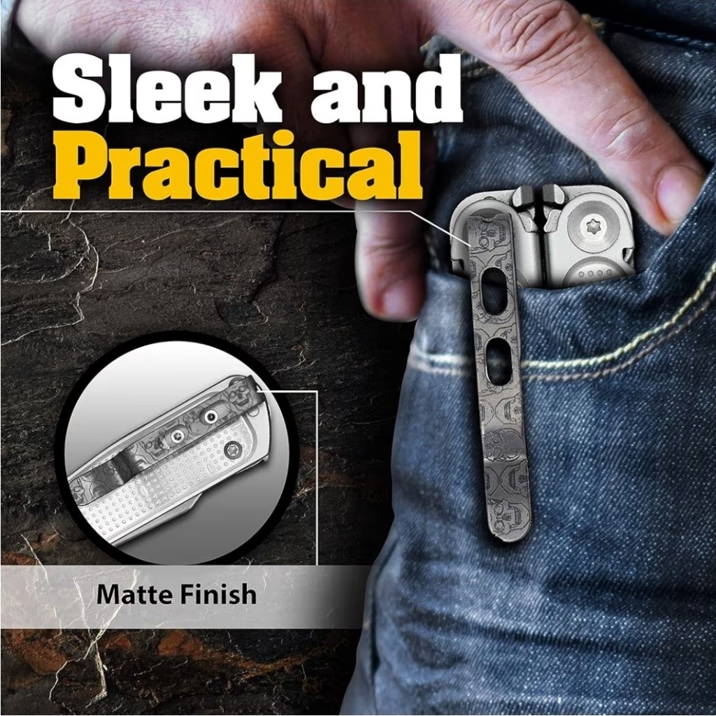 Donk! Titanium Pocket Clip  for Leatherman Free series P2, P4, T2 & T4 ARC CURL Bond