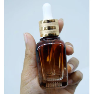 [COSS]ขวดแก้วดรอปเปอร์สีชา SYB20*T-PURE*30ml.ฝาเอสเต้สีทอง จุกขาว ขวดใส่เซรั่ม สกินแคร์ ราคาส่ง พร้อมส่ง