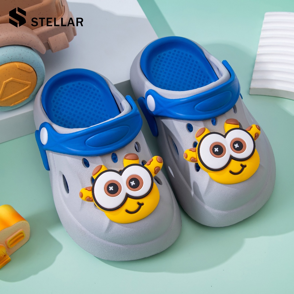 STELLAR รองเท้าแตะเด็กฤดูร้อนรองเท้าแตะหัวปิดลายการ์ตูนกวาง น่ารักพื้นนิ่มกันลื่น เด็กชายเด็กหญิง - รูปที่ 4