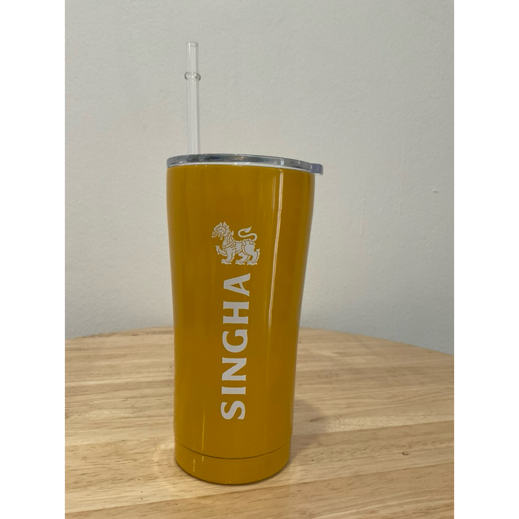 แก้วสิงห์เก็บความเย็น มาพร้อมหลอด+ฝาปิดซีลอย่างดี