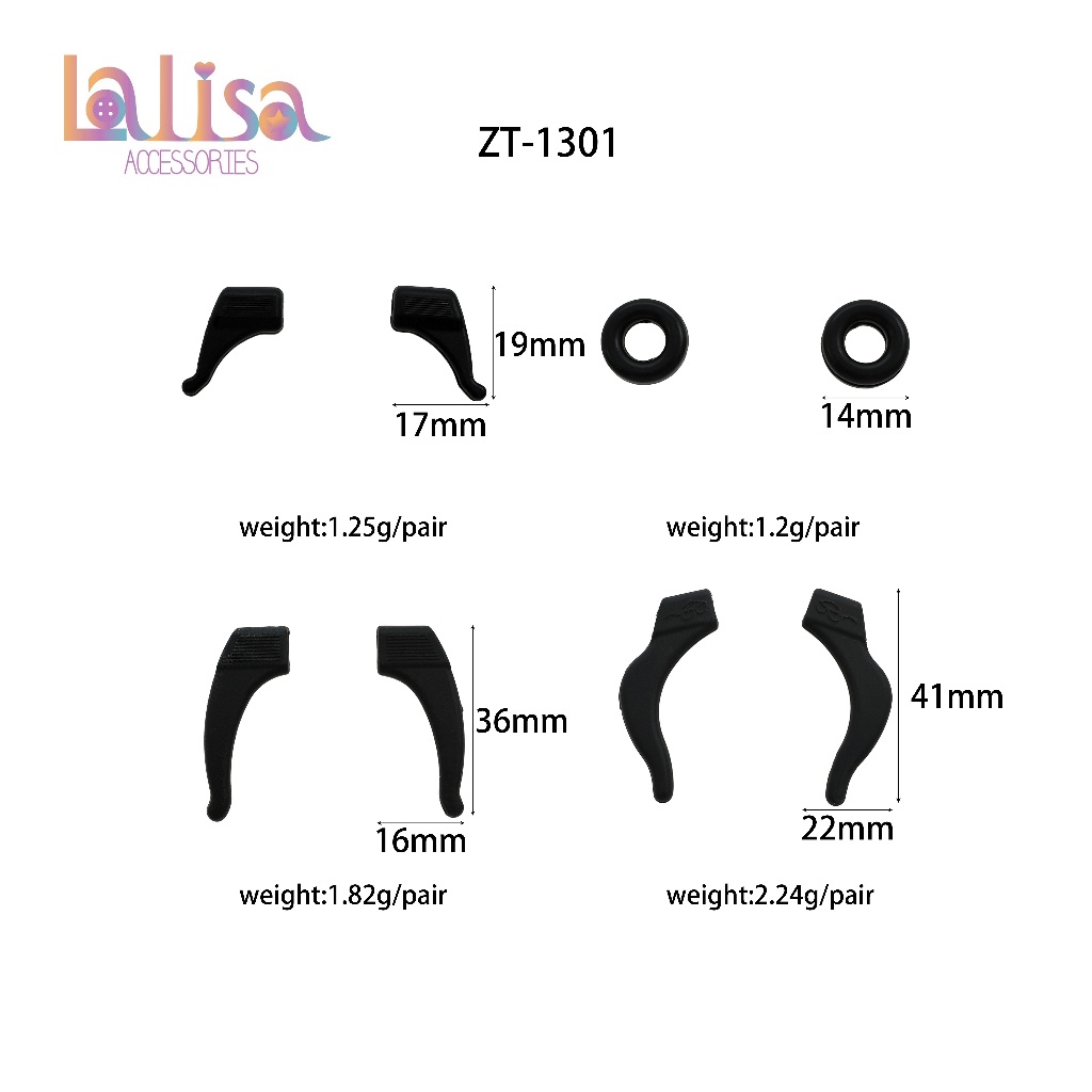 ซิลิโคนกันแว่นหลุด สุดเก๋ (1คู่) SIL glasses clip ZT-1301