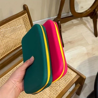 [JZ07] กระเป๋าเก็บของซิลิโคน สีทูโทน ทรงสี่เหลื่ยม กระเป๋าเครื่องสำอาง กระป๋าใส่เหรียญ-ใส่แบงค์