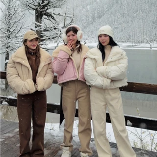 CO1207 | Winter Basic Unisex Pants -10 กางเกงยีนส์ทรงตรง บุขนด้านใน