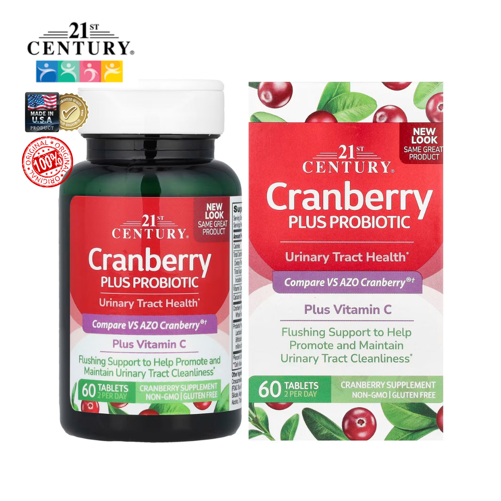 21st Century | Cranberry + Probiotic | ลดกลิ่น ป้องกันติดเชื้อ | 60 เม็ด | แท้พร้อมส่ง
