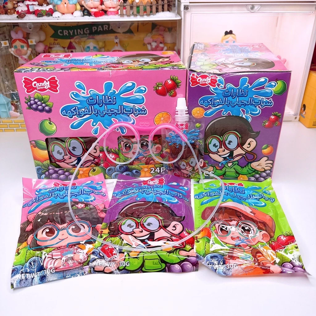 ตัวดูดแว่นตาน้ำหวานผลไม้ เเว่นตาดูดได้ 1 กล่อง 20 ชิ้น