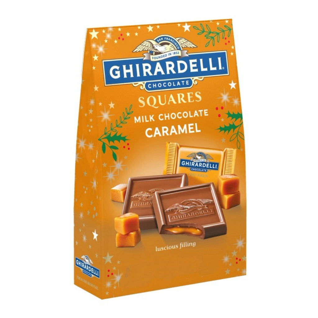 [ส่งด่วน] [2 bars/1 box] Ghirardelli Square Milk Chocolate Caramel 30.2g./Square Peppermint Bark Chocolate Layers 23.6 g
