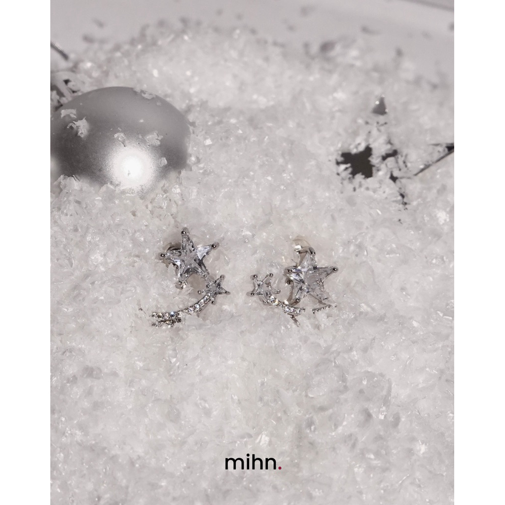 mihn. - Falling Light Earrings (ต่างหูเงินแท้โดนน้ำเหงื่อได้)