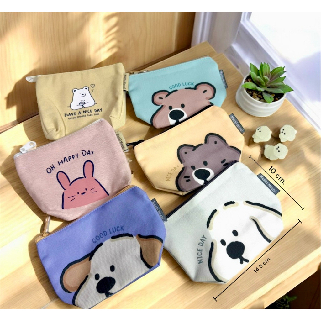 MoshiMoshi กระเป๋าเศษสตางค์,กระเป๋าผ้า,กระเป๋าหนัง