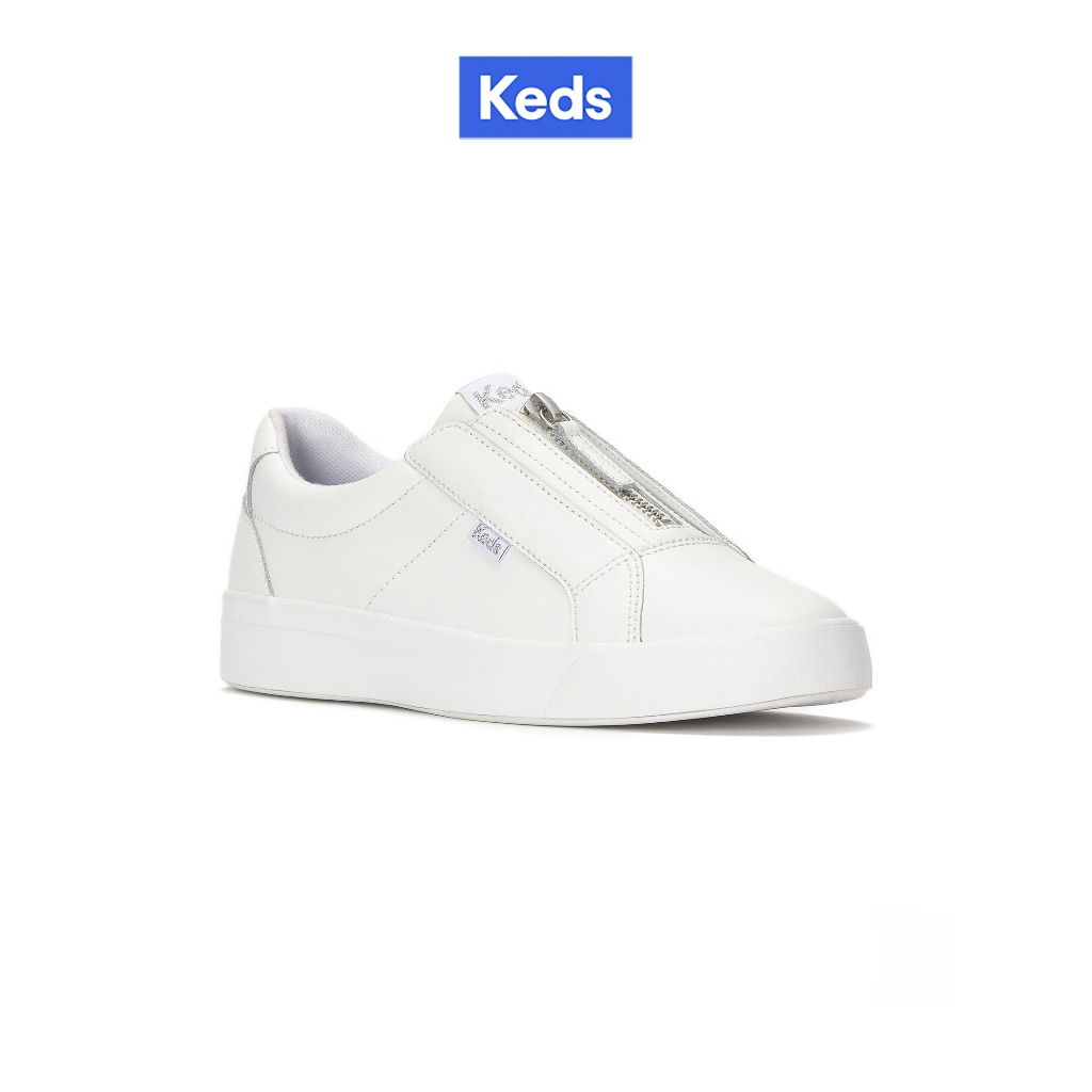 KEDS รองเท้าผ้าใบแบบซิป รุ่น PURSUIT ZIP LEATHER สีขาว ( KW-PRZIP-6-110 )