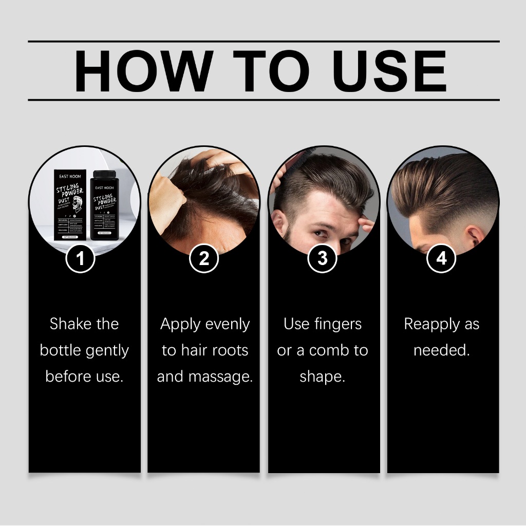 East Moon ผงแป้งเพิ่มวอลลุ่มผม แป้งจัดแต่งทรงผม เพิ่มน้ำหนักผม เพิ่มโวลุ่ม ควบคุมความมัน ไม่มันเงา - รูปที่ 2