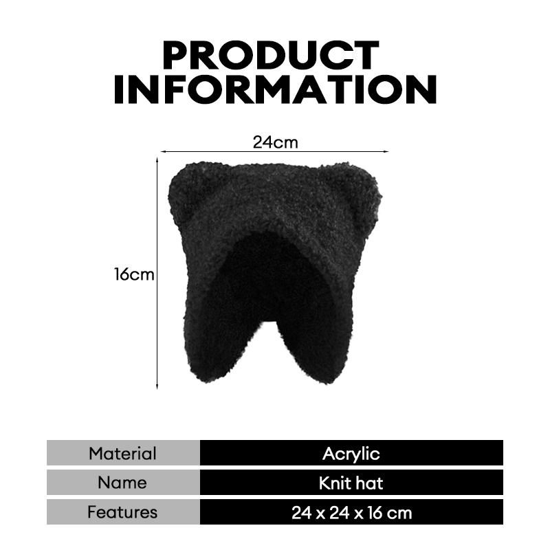 COD💕หมวกไหมพรมขนนุ่ม หวานและน่ารัก หนา อเนกประสงค์ หมวกกันหนาว หมวกไหมพรมอุ่น ผู้หญิง - รูปที่ 7