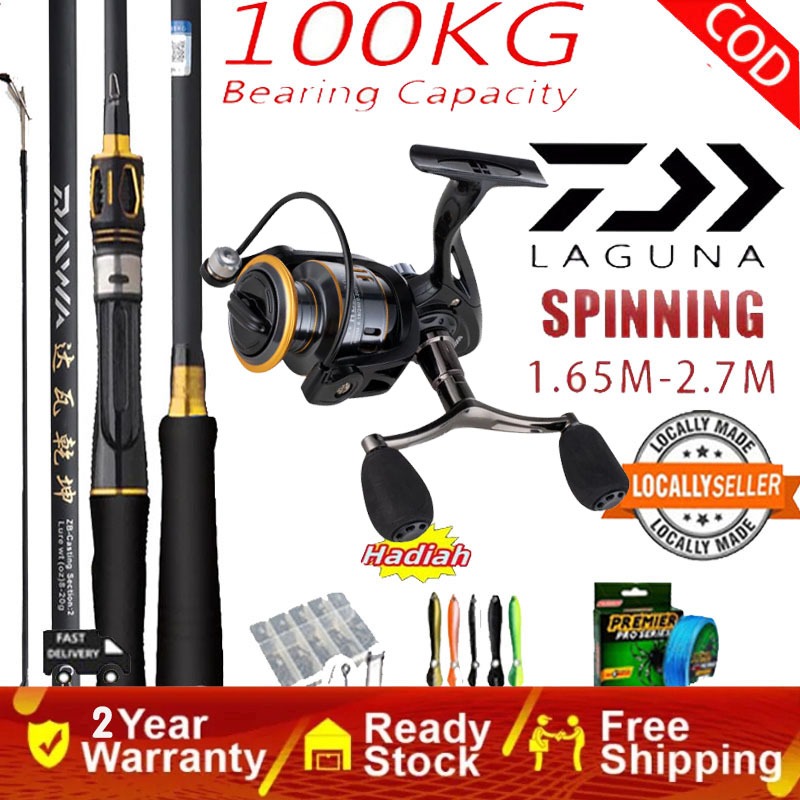 DAIWA ชุดคันเบ็ดลูร์ คาร์บอน สำหรับตกปลาช่อน ตีไกล เวท M ด้ามปืน รองรับเรย์หนัก-เรย์เบา พร้อมคัน UL สำหรับเหยื่อไมโคร