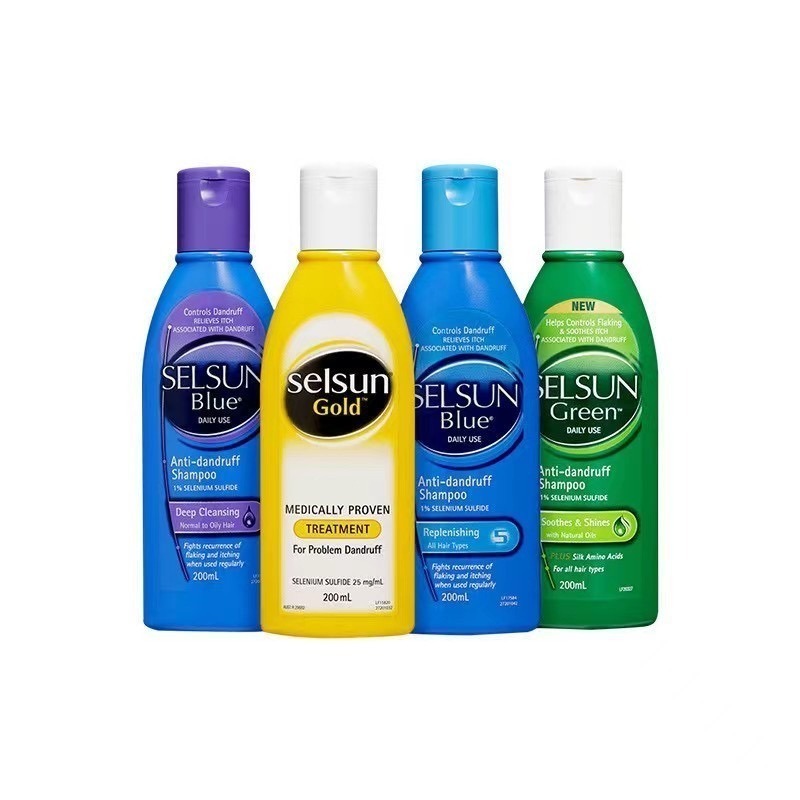 SELSUN BLUE (ทำความสะอาดอย่างล้ำลึกเติมเต็ม) SELSUN GOLD แชมพูป้องกันรังแค200Ml