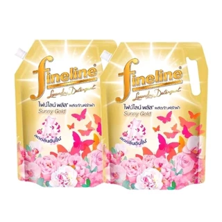 ( ซื้อ 1 ฟรี 1) Fineline ไฟน์ไลน์ ผลิตภัณฑ์ซักผ้า พลัส เข้มข้น สูตร ดีลักซ์ มิสไนท์แฟนซี สีทองดำ ซันนี่โกลด์1250มล.x2ถุง