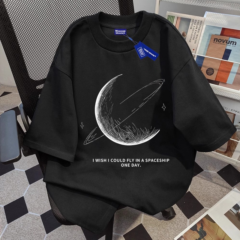 ✨【จัดส่งภายใน 24 ชั่วโมง】 ธีมอวกาศ ความรู้สึกทางศิลปะ เสื้อ เสื้อยืด oversize เสื้อยืดผู้หญิง เสื้อผู้ชาย 11.17