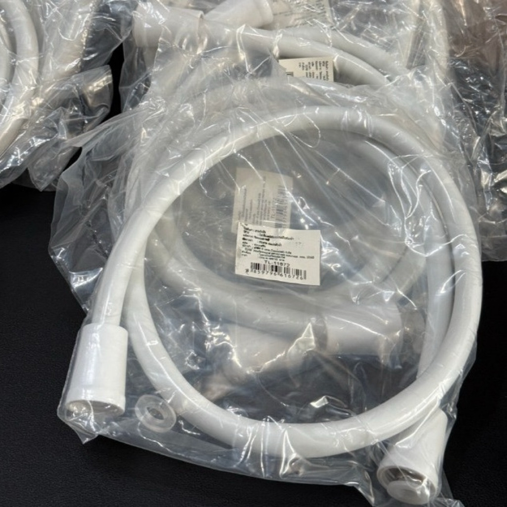 สายฝักบัว สายท่อน้ำดี  สายน้ำดีPVCสีขาว ความยาว100cm. ฟรียางโอริงกันน้ำซึม - รูปที่ 3