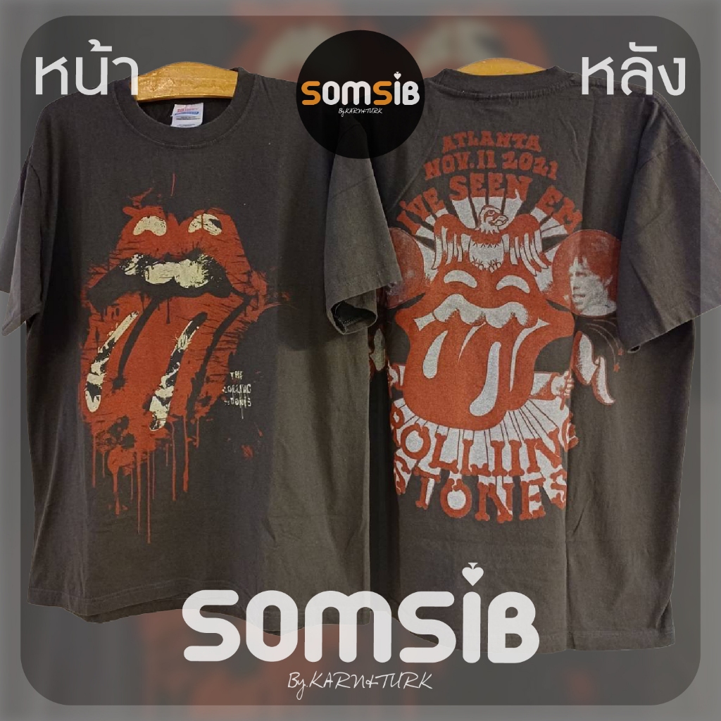 เสื้อ ผ้าฟอก วง Rolling Stones - ลิ้นเลือดแดง