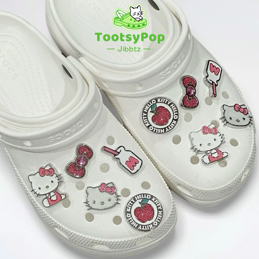Totsypop 10ชิ้น/เซ็ต PA🍎ที่ติดรองเท้า มีหมุดให้ จิบบิท แต่งรองเท้า การ์ตูนน่ารัก รองเท้า อุปกรณ์เสริมรองเท้า