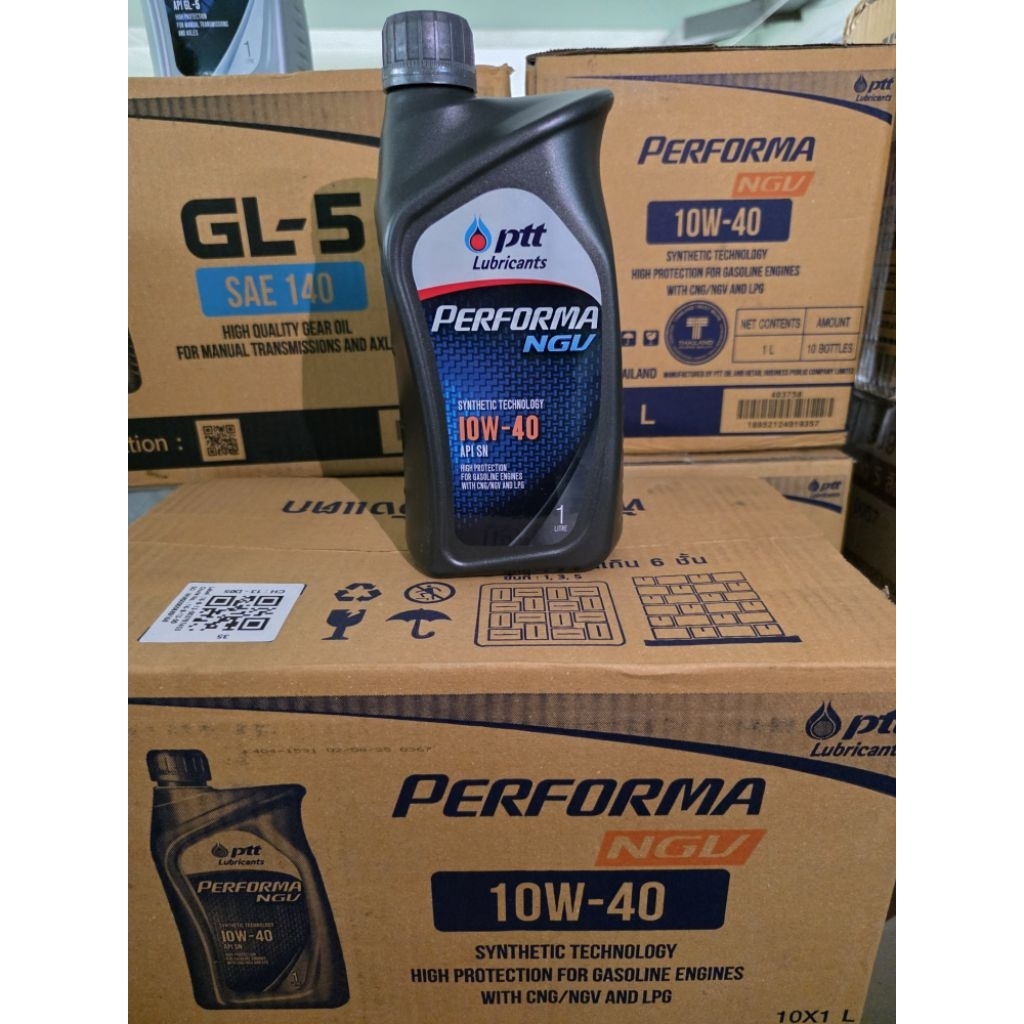 (ยกลัง×10ขวด) น้ำมันเครื่อง ปตท NGV 10W-40 1ลิตร (เบนซิน)
