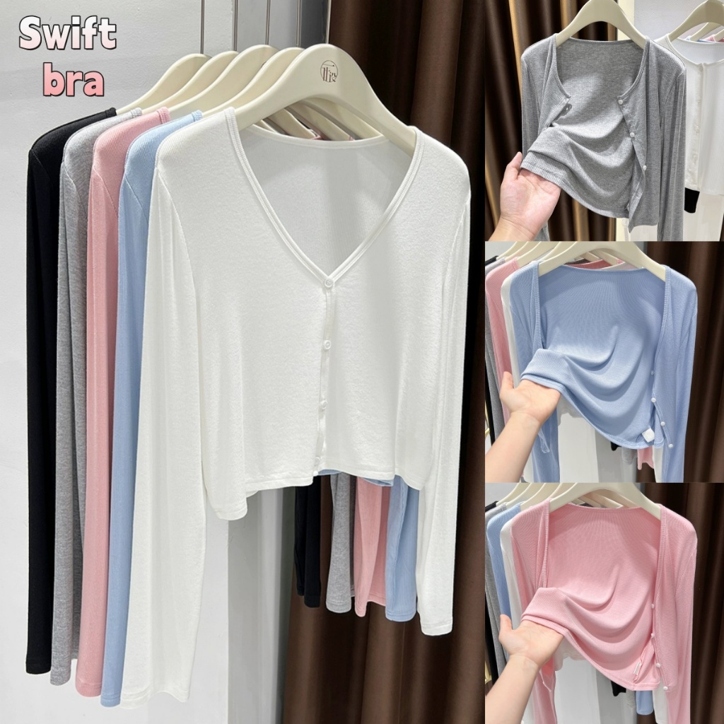🌸Swift Bra🌸เสื้อคาร์ดิแกนแจ็คเก็ตบางเสื้อผ้าป้องกันแสงแดดผ้าคลุมไหล่ผู้หญิง 2025 สไตล์ใหม่