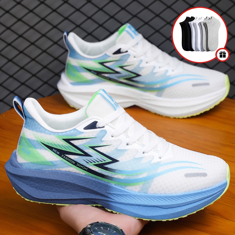 🚚💨FREE SOCKS💥รองเท้าผ้าใบดูดซับแรงกระแทกยืดหยุ่นสูง รองเท้าวิ่งข้ามพรมแดนสำหรับผู้ชาย รองเท้าแฟชั่นสำหรับผู้หญิง