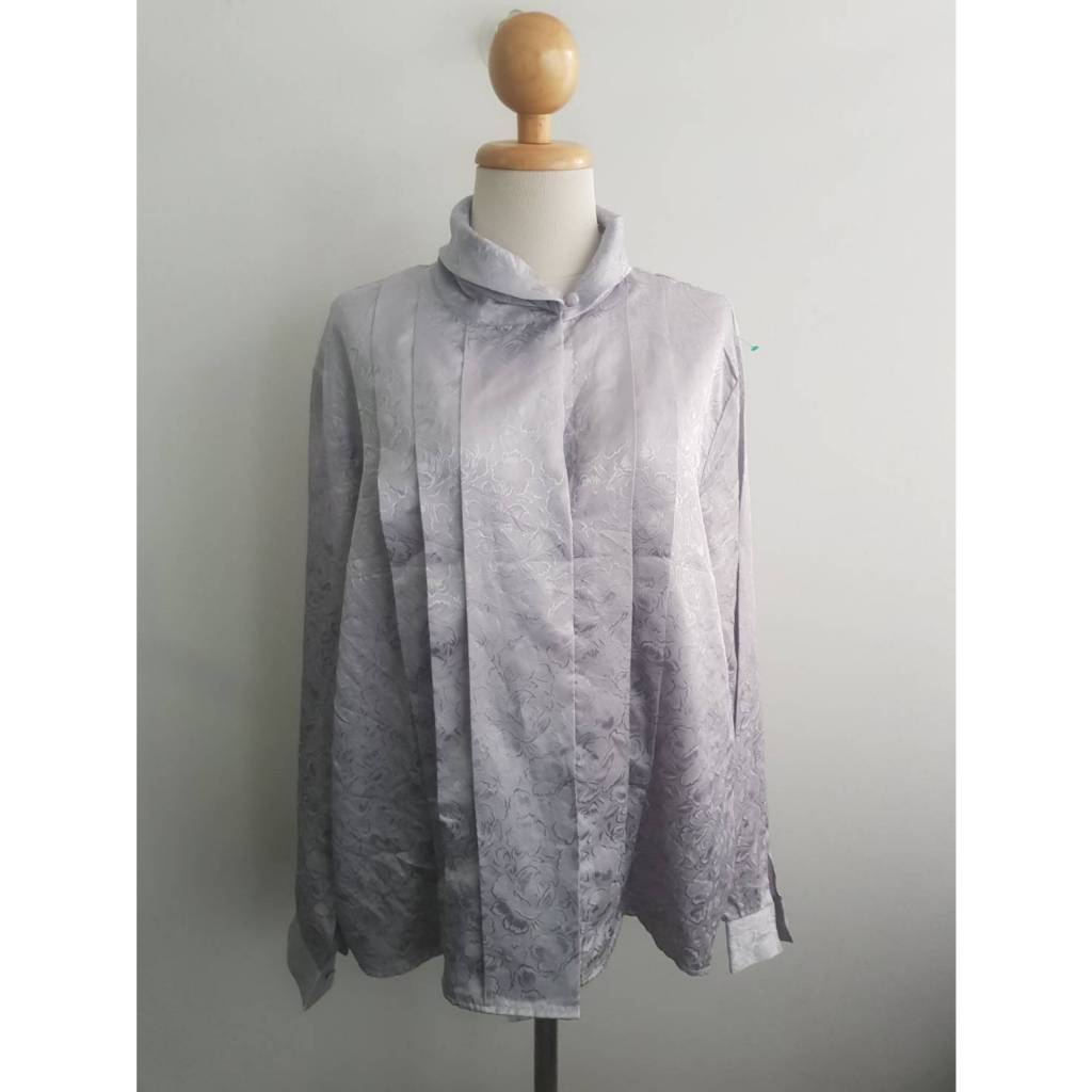 เสื้อเชิ้ตผ้าโพลีมีลาย คอพับ Karen Scott 16 46/26