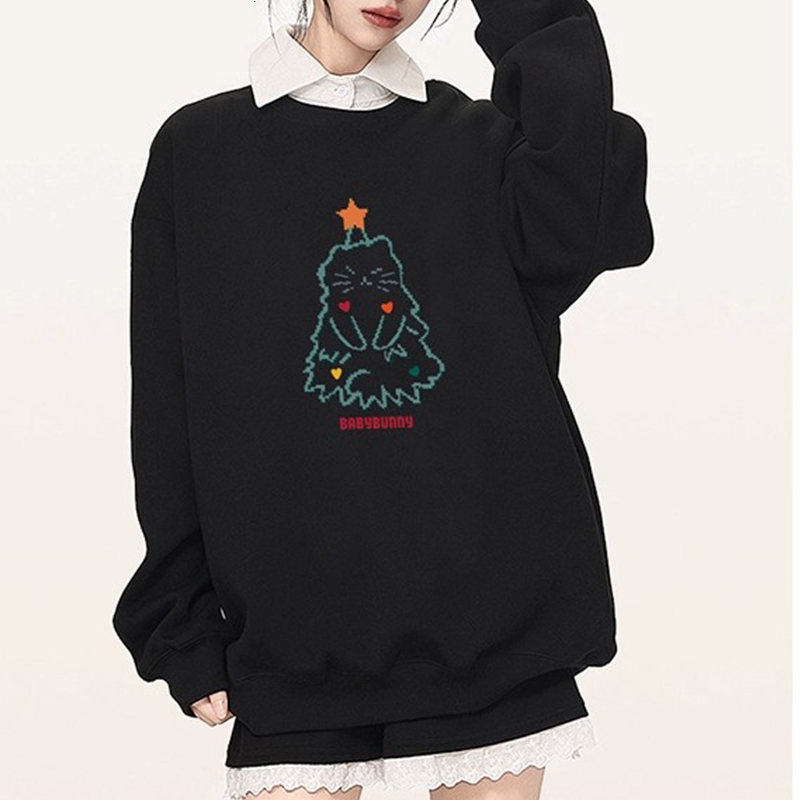เสื้อกันหนาวแขนยาวผู้หญิงสไตล์เกาหลี คอกลม ผ้าใส่สบาย [M-2XL] COD จัดส่งไว 24 ชม.