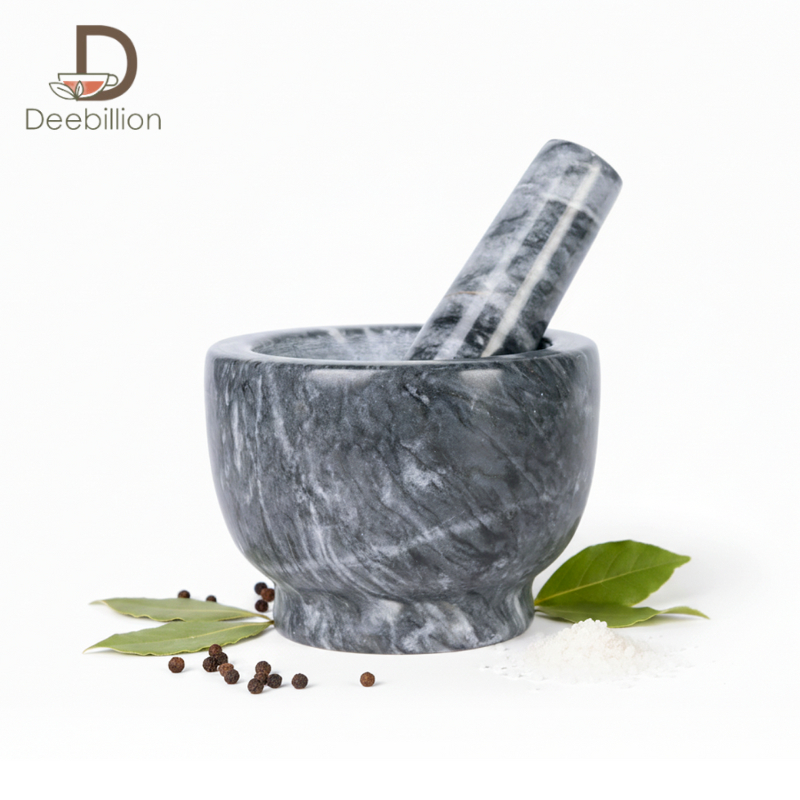 ครกหินอ่อน ครกหิน ครกพร้อมสาก marble mortar ครกเล็ก 4นิ้ว 5นิ้ว ครกแตกเคลมได้  Deebillion