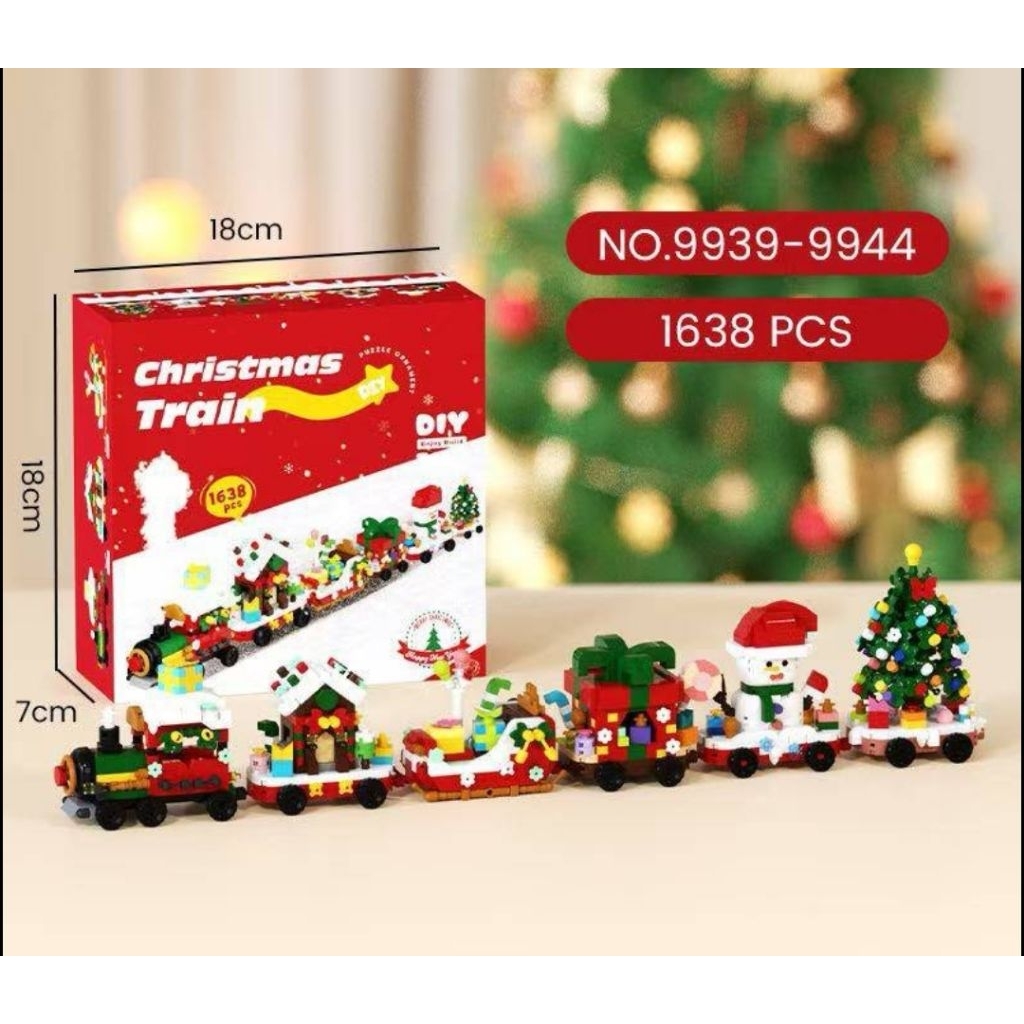 เลโก้จีน ขบวนรถไฟคริสตมาสมาแล้วจ้า 1,638ชิ้น พร้อมส่งจากไทย(กทม)