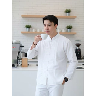 เสื้อผ้าฝ้ายกระดุมจีนคอจีนแขนยาว