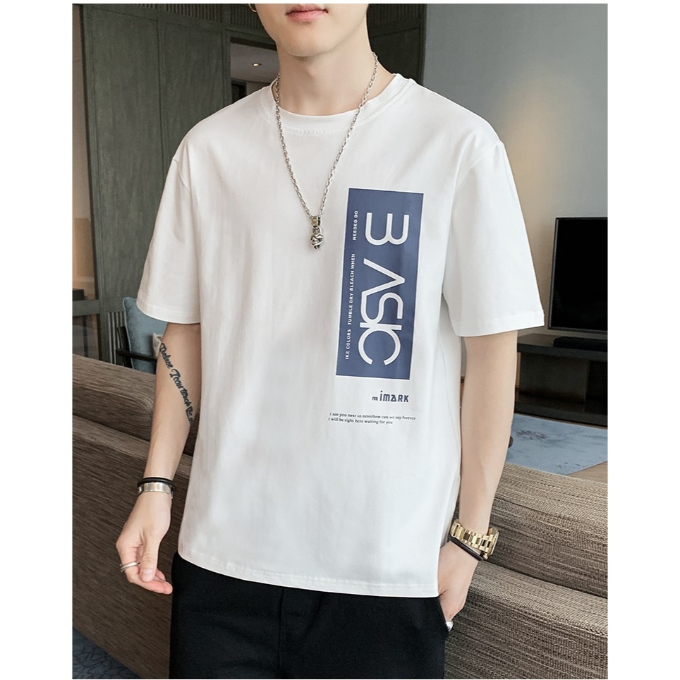 bag fashion เสื้อยืด คอกลม แขนสั้น เสื้อยืดสีพื้น ( สกีนBASIC) รุ่น 3127