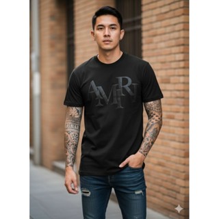 เสื้อยืด Amiri-111 โลโก้สกรีนนูน งานสีดำตัวฮอต งานจากร้านยีน…