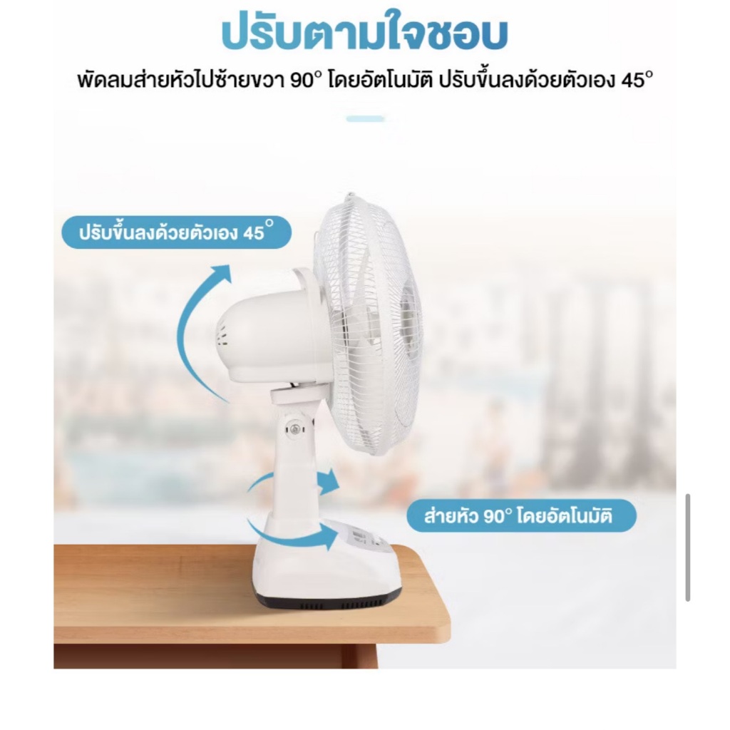 พัดลมโซลาร์เซลล์ 16นิ้ว แบตเตอรี่ในตัว พร้อมแผงโซลาร์เซลล์ หลอดไฟ พัดลมพกพา พัดลม พัดลมตั้งโต๊ะ พัดลมตั้งพื้น Solar fan - รูปที่ 2