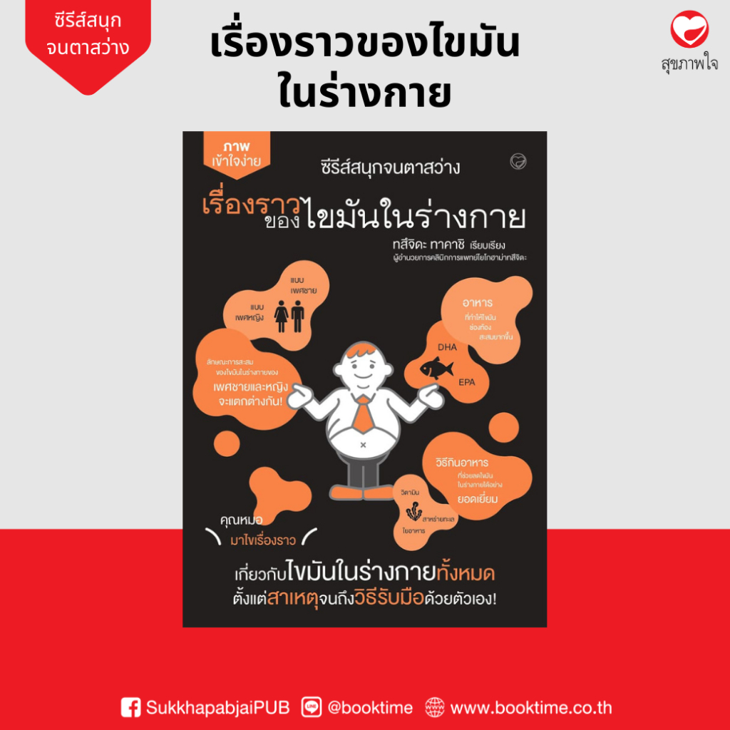 หนังสือ เรื่องราวของไขมันในร่างกาย ผู้แต่ง: ทสึจิดะ ทาคาชิ สำนักพิมพ์ สุขภาพใจ ความเชี่ยวชาญเฉพาะทาง การศึกษา